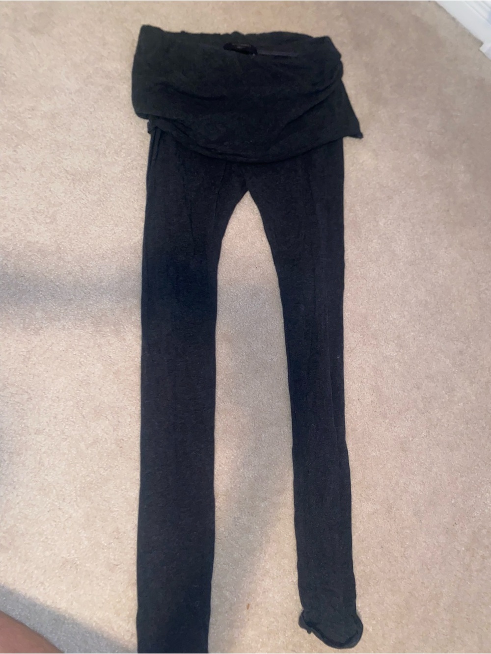 Black All Saints Fold-Over Waist Leggings